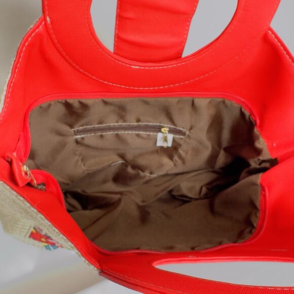 Frida Kahlo Handmade Mexican Artisan Jute HandBag Purse Beach Summer - Picture 7 of 10